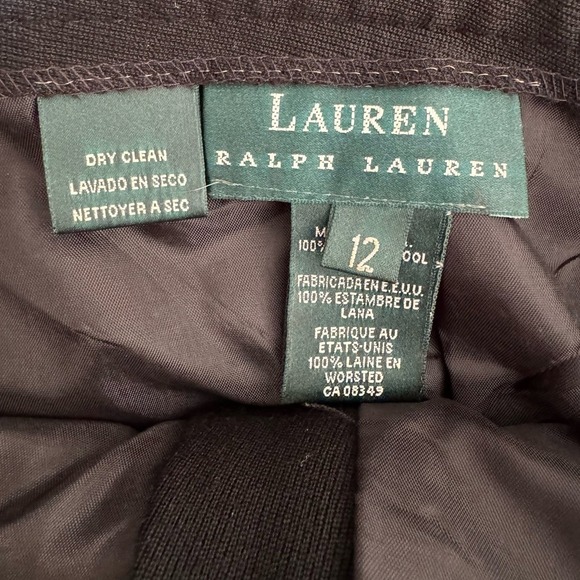 Vintage Lauren Ralph Lauren Straight Leg Wool Trousers Pants Size 12 - Picture 4 of 5